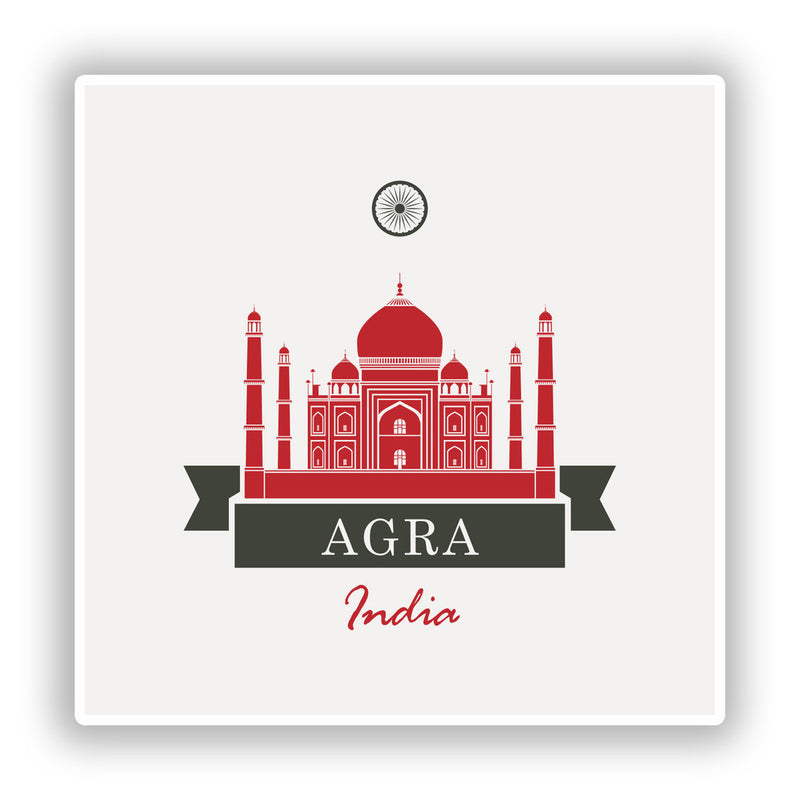 2 x Agra India Vinyl Stickers Travel Luggage
