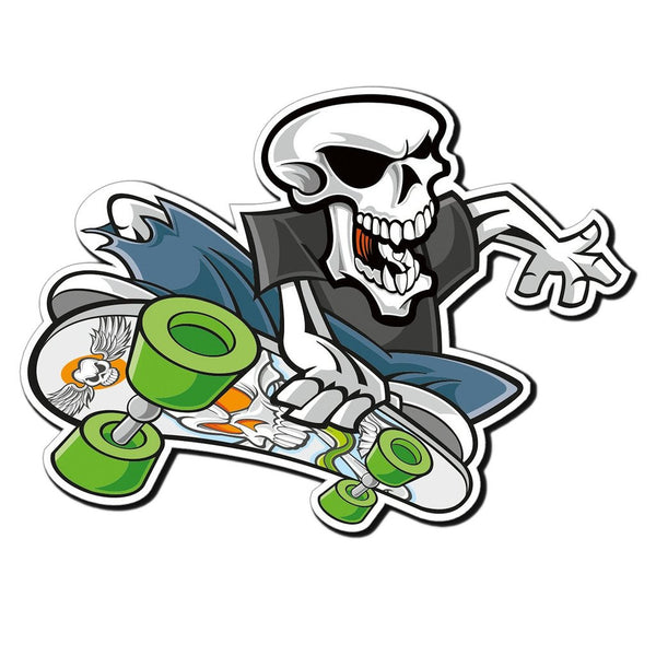 2 x Skater Skull iPad Skateboard Vinyl Sticker #4009