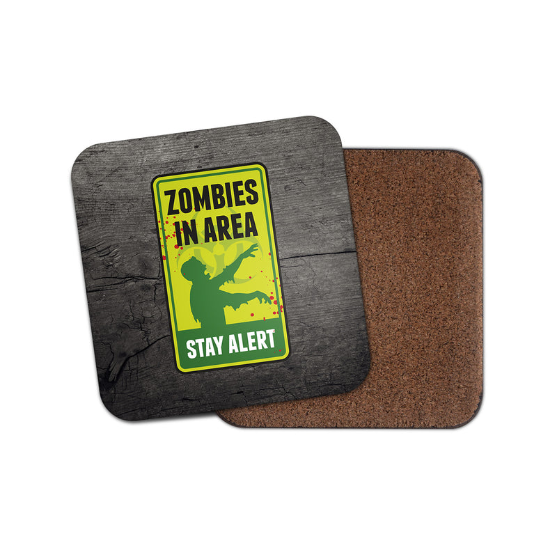 Zombies In Area Cork Backed Drinks Coaster for Tea & Coffee