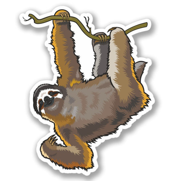 2 x Lazy Sloth Luggage Vinyl Sticker #4134