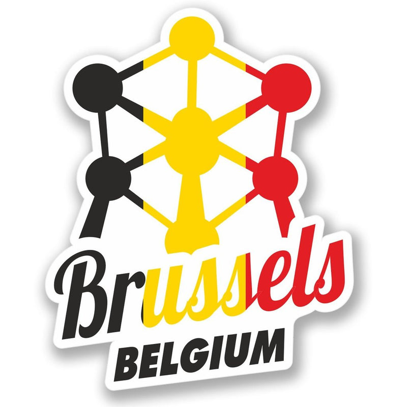 2 x Brussels Belgium Vinyl Sticker
