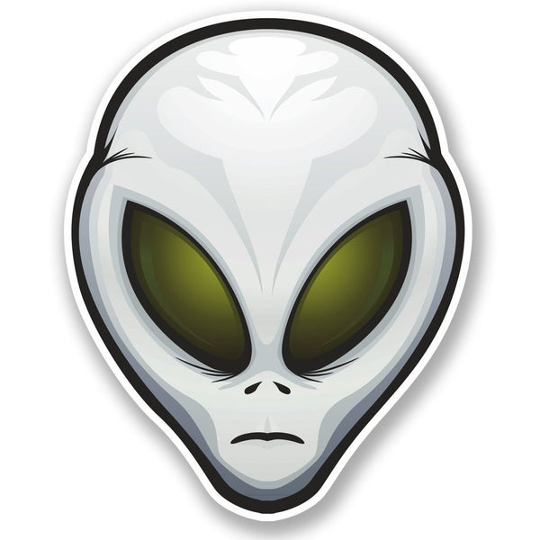 2 x Alien Grey UFO Vinyl Sticker #4702