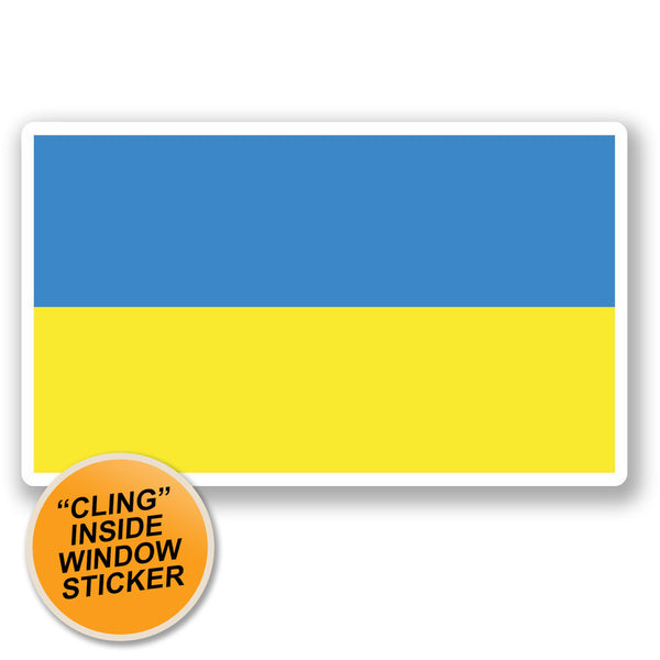 2 x Ukraine Flag WINDOW CLING STICKER Car Van Campervan Glass #5309 