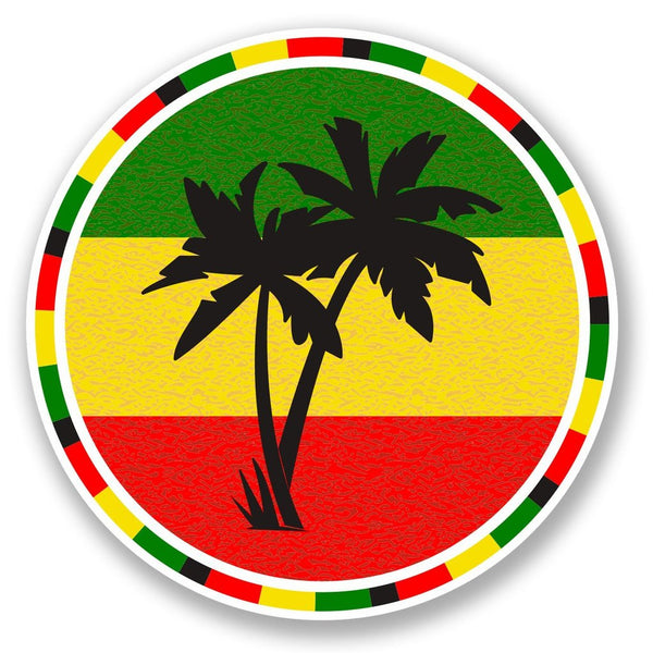 2 x Jamaica Rasta Palm Tree Vinyl Sticker #5649