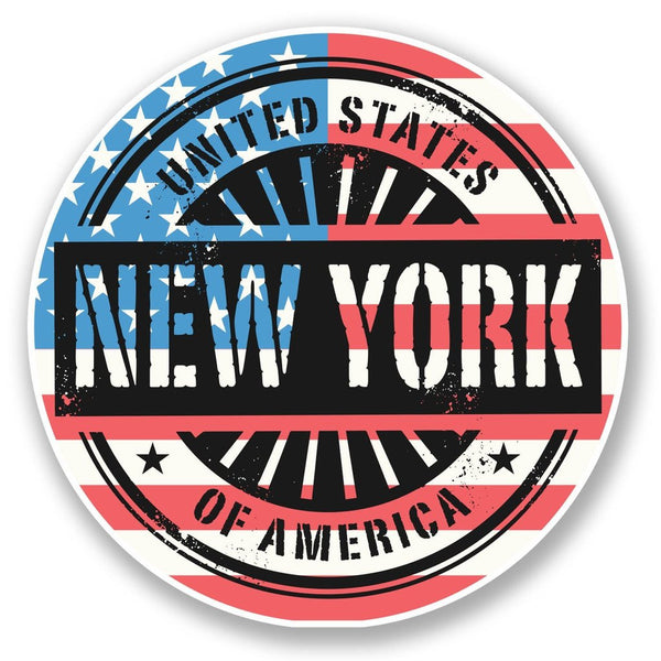 2 x New York USA America Vinyl Sticker #6049