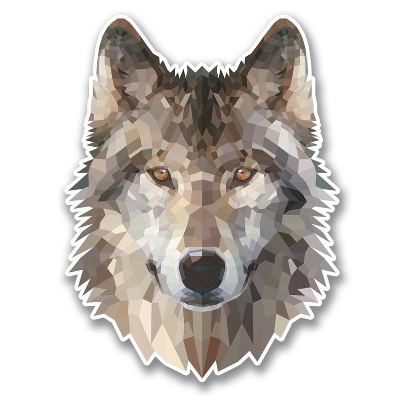 2 x Abstract Husky Wolf Vinyl Sticker