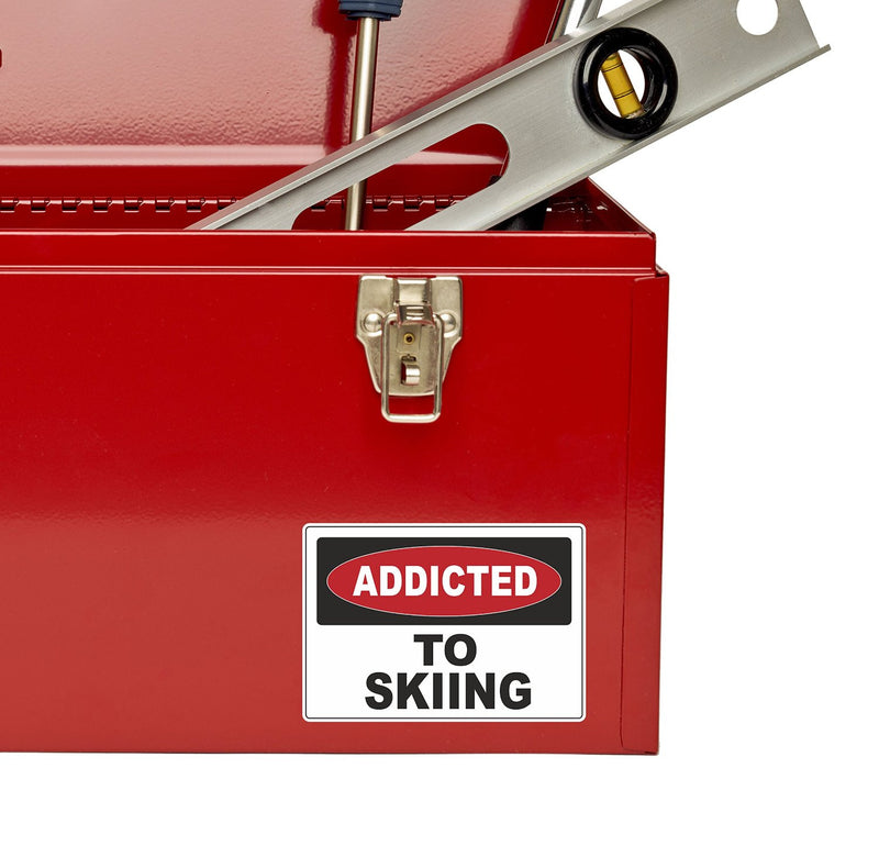 2 x Addicted to Skiing Ski Vinyl Sticker