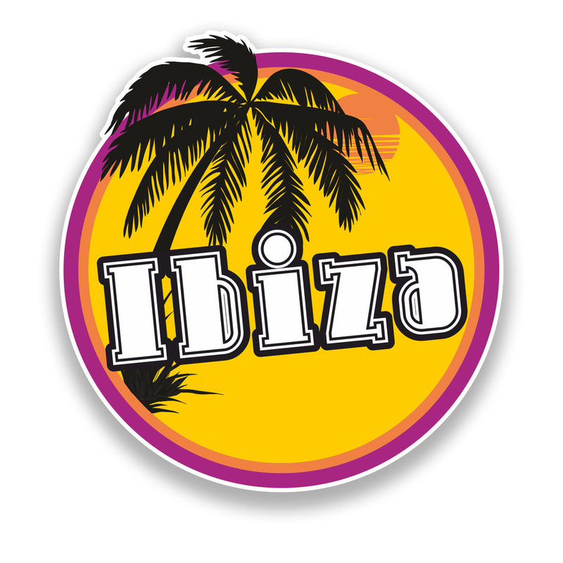 2 x Ibiza Sunset Vinyl Sticker Travel Luggage Beach