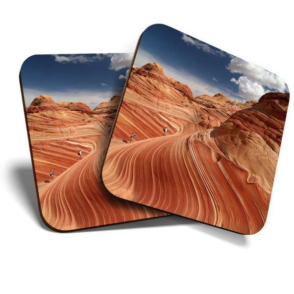 Great Coasters (Set of 2) Square / Glossy Quality Coasters / Tabletop Protection for Any Table Type - Paria Canyon Utah USA America  #8231