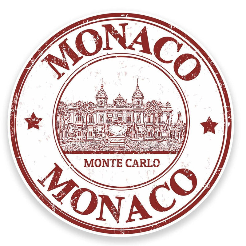 2 x Monaco Monte Carlo Vinyl Sticker