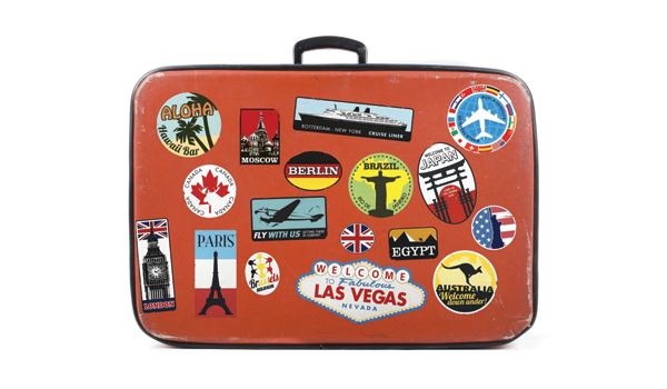 Travel destination stickers for you and your luggage.