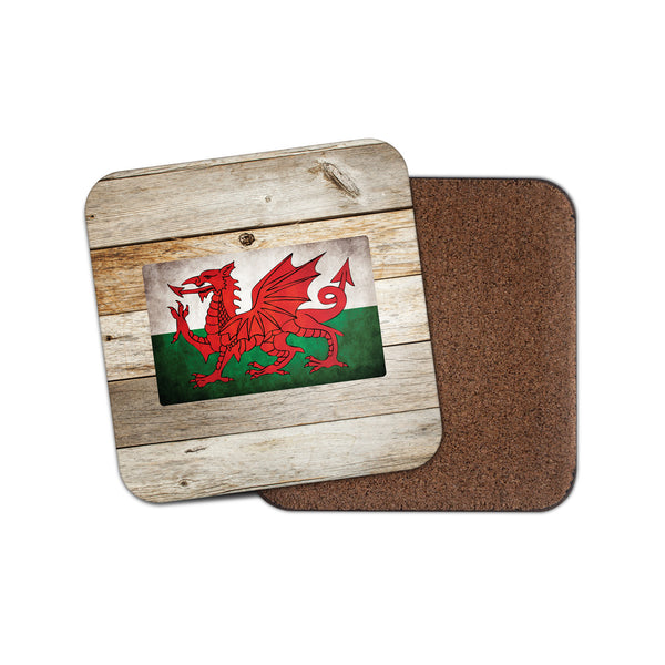 Welsh Flag Cork Backed Drinks Coaster for Tea & Coffee #0026
