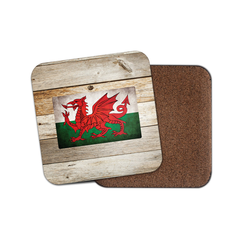Welsh Flag Cork Backed Drinks Coaster for Tea & Coffee