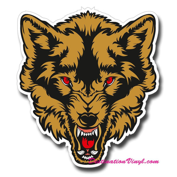 2 x Angry Wolf Cool Funny Vinyl Sticker #0130