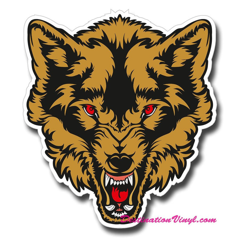 2 x Angry Wolf Cool Funny Vinyl Sticker