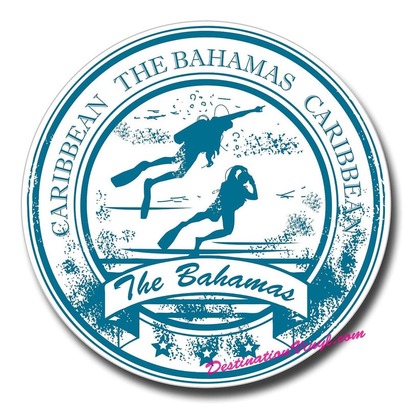 2 x Bahamas Scuba Diving Diver Vinyl Sticker