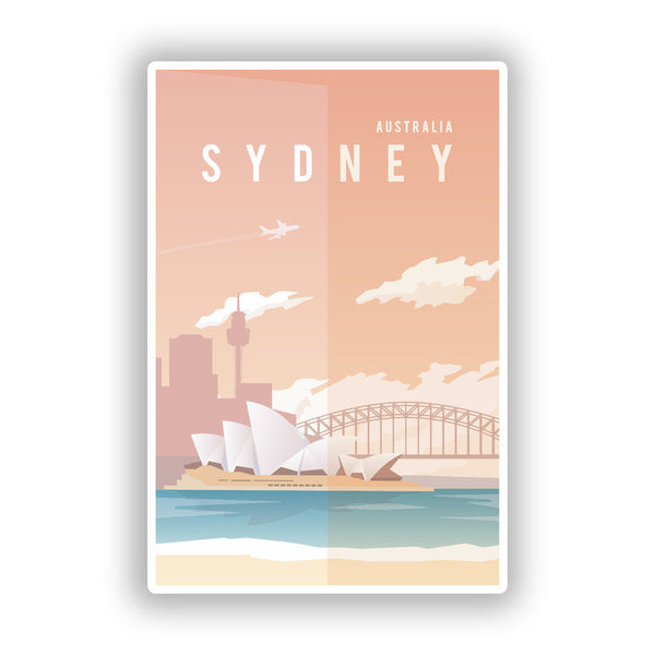 2 x Sydney Australia Vinyl Stickers Travel Luggage #10001