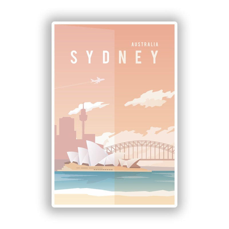 2 x Sydney Australia Vinyl Stickers Travel Luggage