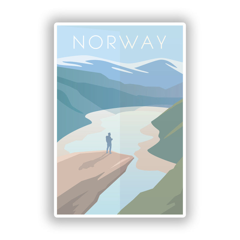 2 x Norway Vinyl Stickers Travel Luggage