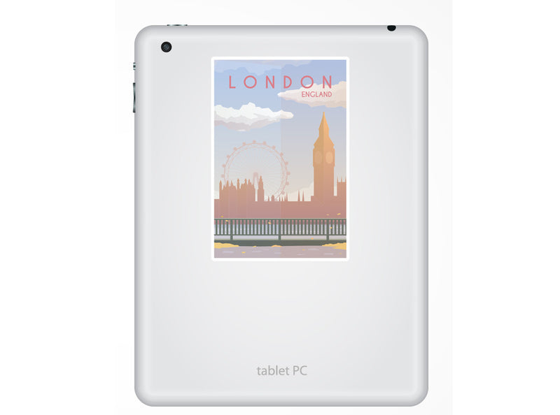 2 x London England Skyline Vinyl Stickers Travel Luggage