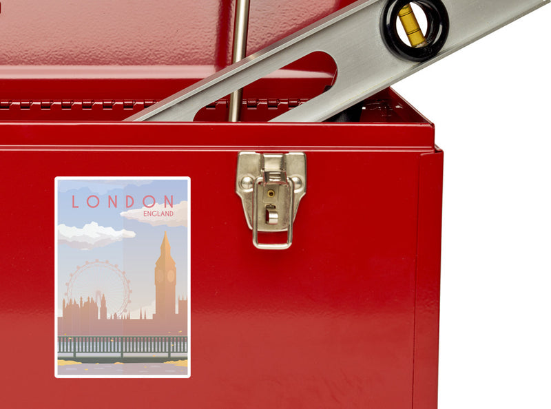 2 x London England Skyline Vinyl Stickers Travel Luggage