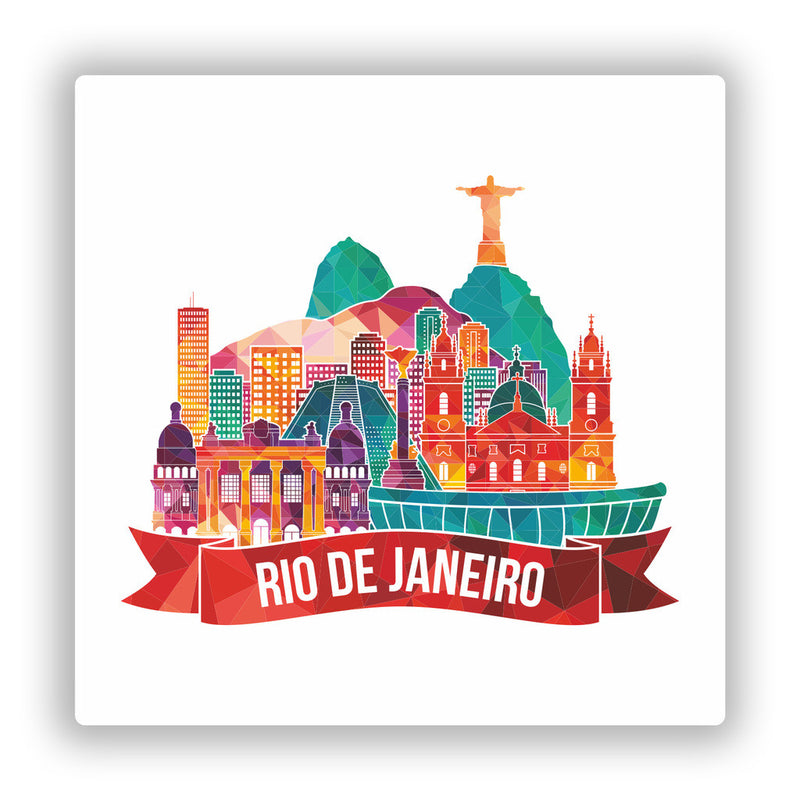 2 x Rio de Janeiro Brazil Vinyl Stickers Travel Luggage