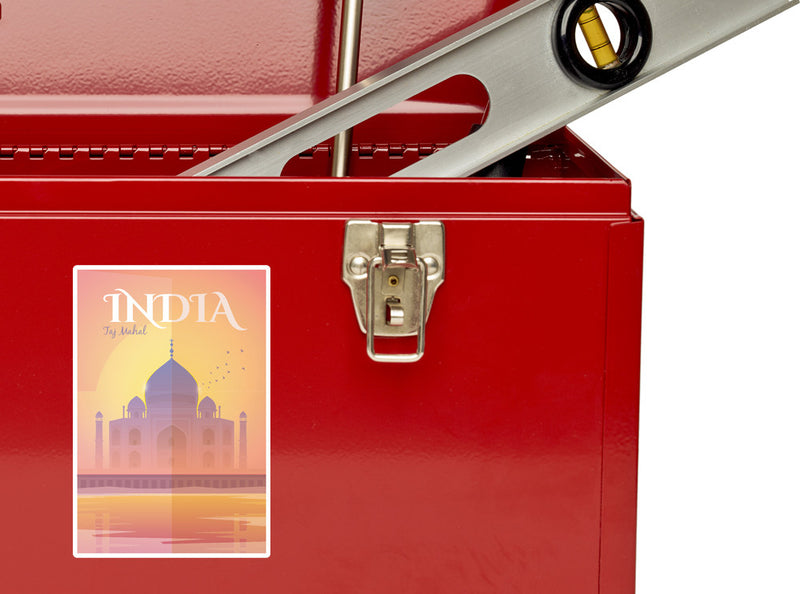 2 x India Taj Mahal Skyline Vinyl Stickers Travel Luggage