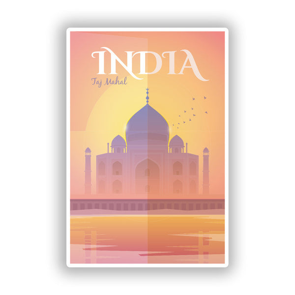 2 x India Taj Mahal Skyline Vinyl Stickers Travel Luggage #10027