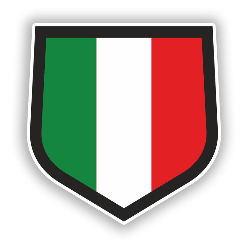 2 x Italian Flag Vinyl Stickers Travel Luggage