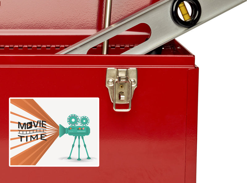 2 x Movie Time Vinyl Stickers Travel Luggage