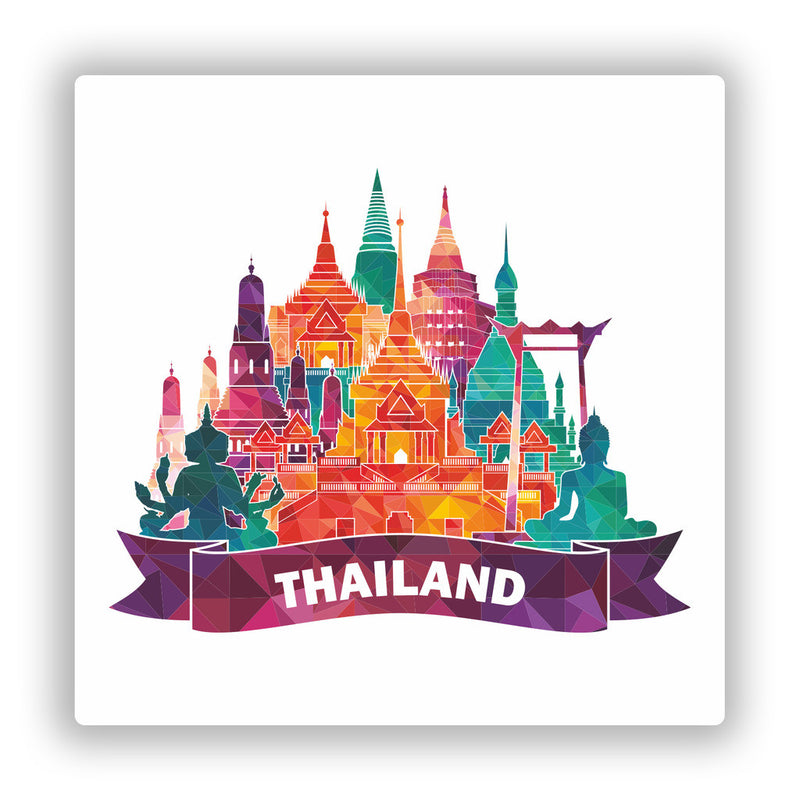 2 x Thailand Skyline Vinyl Stickers Travel Luggage