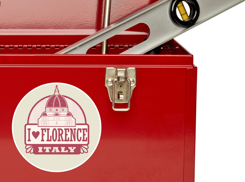 2 x I Love Florence Italy Vinyl Stickers Travel Luggage