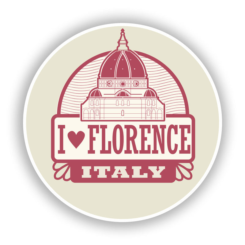 2 x I Love Florence Italy Vinyl Stickers Travel Luggage