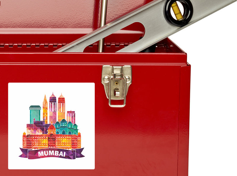 2 x Mumbai Skyline Vinyl Stickers Travel Luggage