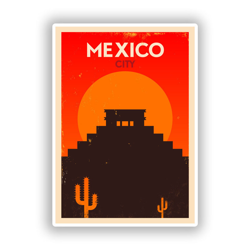 2 x Mexico City Vinyl Stickers Travel Luggage