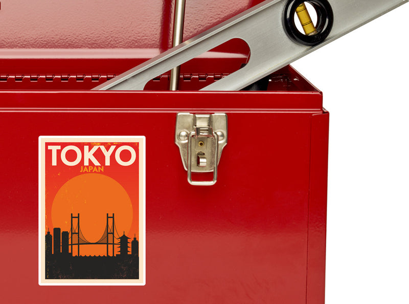 2 x Tokyo Japan Skyline Vinyl Stickers Travel Luggage