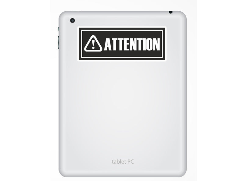 2 x Attention Warning Sticker Business Vinyl Stickers Travel Luggage