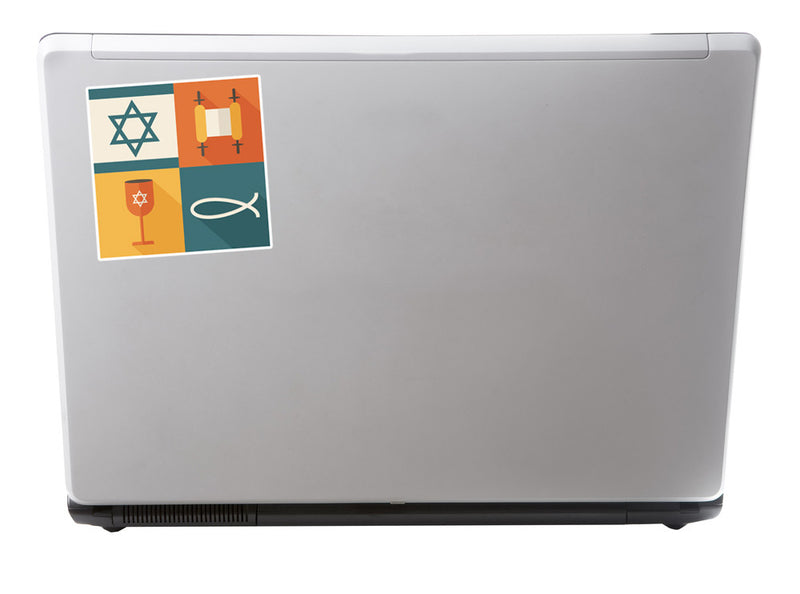 2 x Jewish Religious symbols Vinyl Stickers Travel Luggage