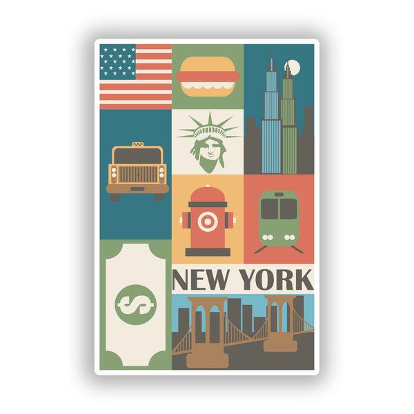 2 x New York Vinyl Stickers Travel Luggage #10100