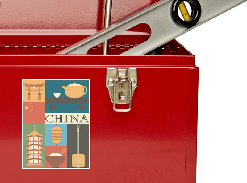 2 x China Vinyl Stickers Travel Luggage