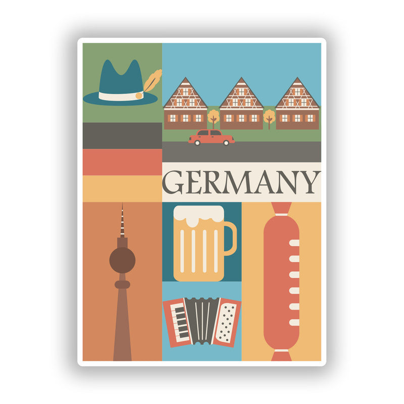2 x Germany Vinyl Stickers Travel Luggage