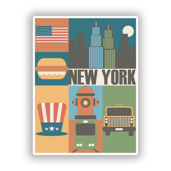 2 x New York Vinyl Stickers Travel Luggage #10111
