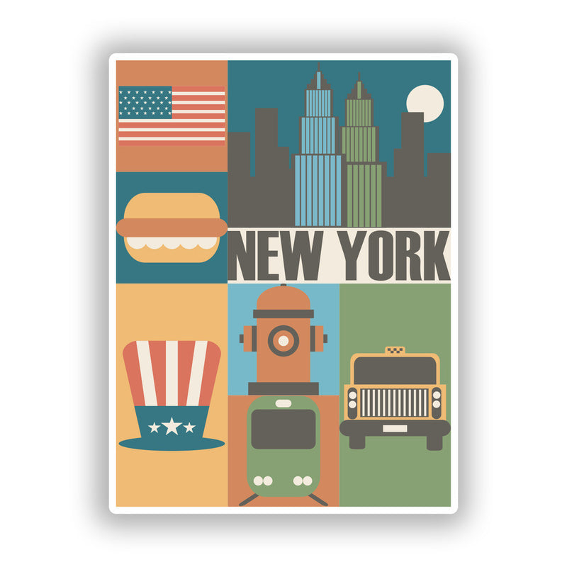 2 x New York Vinyl Stickers Travel Luggage