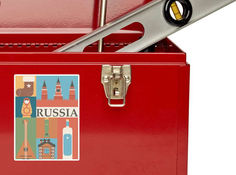 2 x Russia Vinyl Stickers Travel Luggage