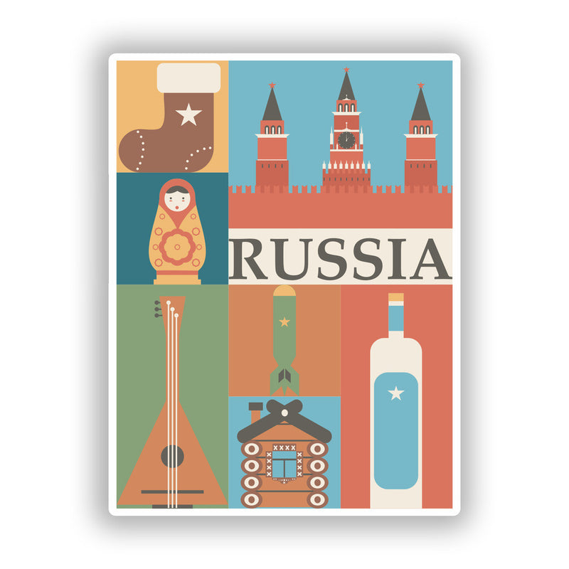 2 x Russia Vinyl Stickers Travel Luggage