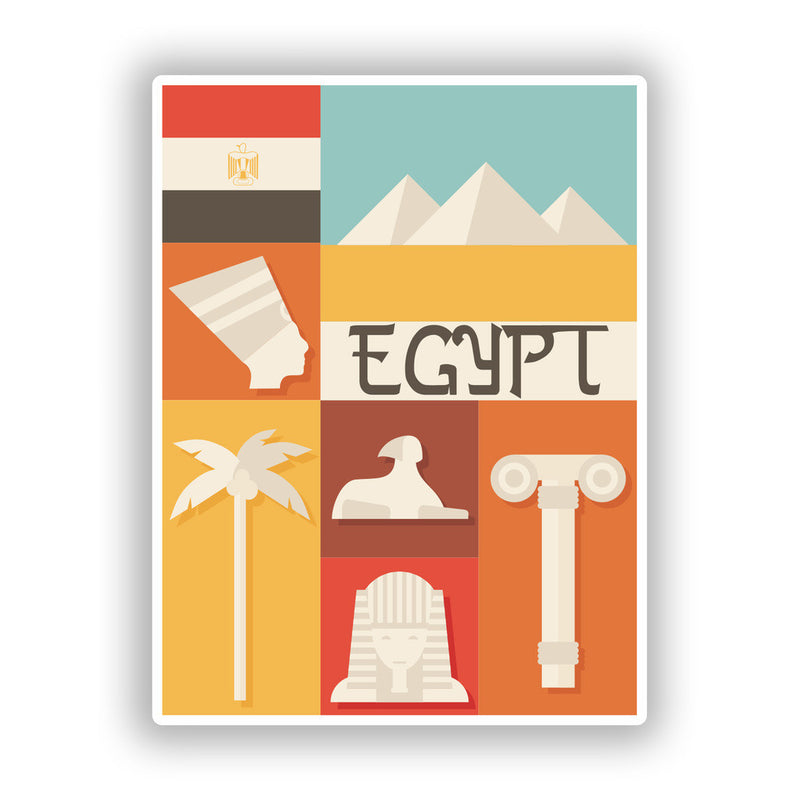 2 x Egypt Vinyl Stickers Travel Luggage