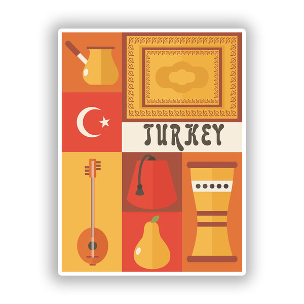 2 x Turkey Vinyl Stickers Travel Luggage #10126