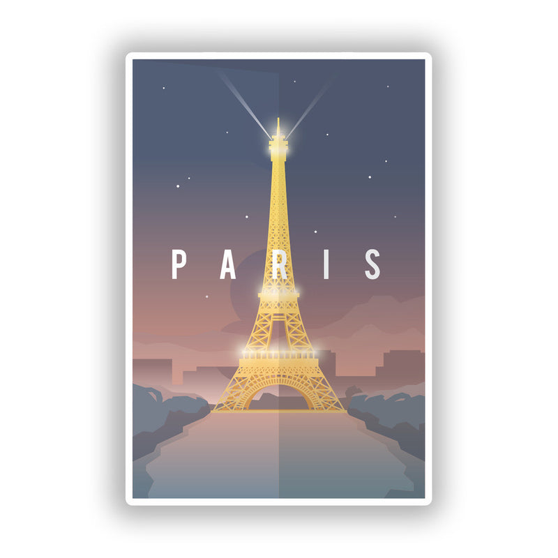 2 x Paris Eiffel Tower Vinyl Stickers Travel Luggage