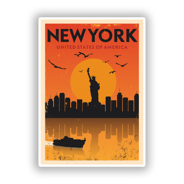 2 x New York Vinyl Stickers Travel Luggage #10136