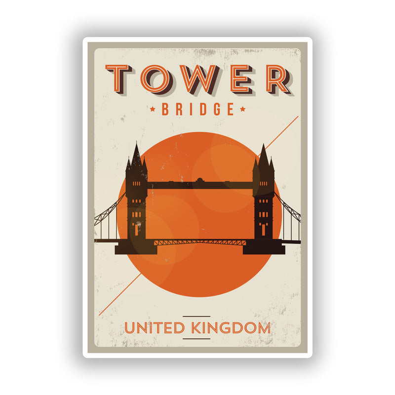 2 x Tower Bridge UK Vinyl Stickers Travel Luggage